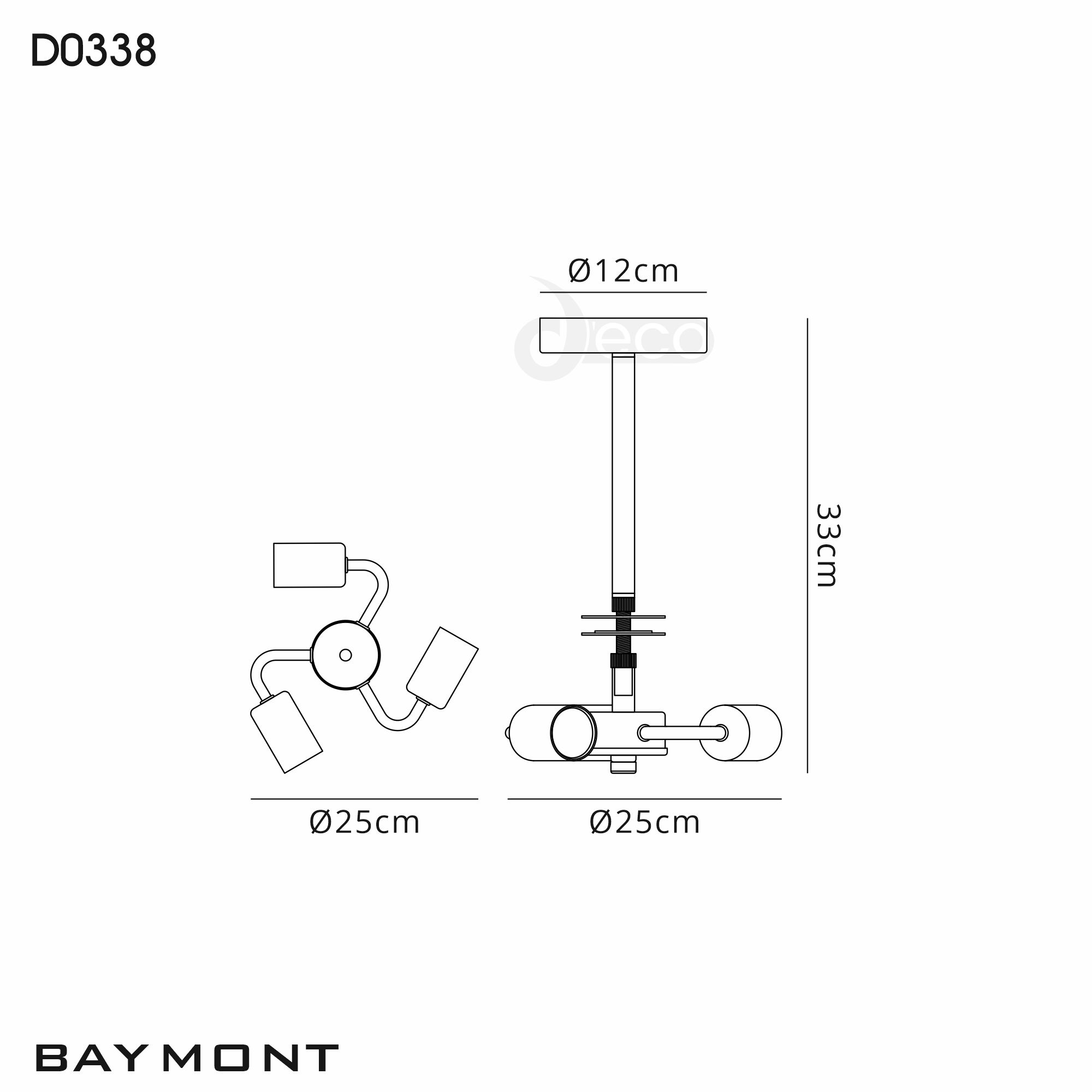 Baymont 50cm Semi Flush 3 Light Satin Nickel, Black, Frosted Diffuser DK0431  Deco Baymont SN BL